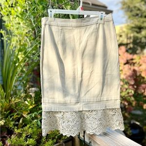 Beautiful rare Lafei.nier skirt. 95% Cotton. Maxi Skirt. Tan/Khaki